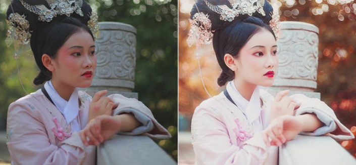 Photoshop調(diào)出曝光不足的古典美女暖色效果